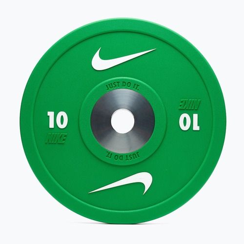 Greutate bumper Nike Strength Pro Urethane Bumper Plates 10 kg green/white