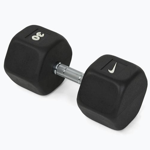 Gantera cauciucată Nike Strength Hex Dumbbell 30 kg black/white
