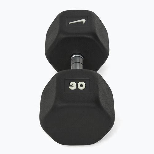Gantera cauciucată Nike Strength Hex Dumbbell 30 kg black/white