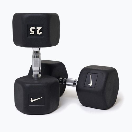 Gantera cauciucată Nike Strength Hex Dumbbell 25 kg black/white