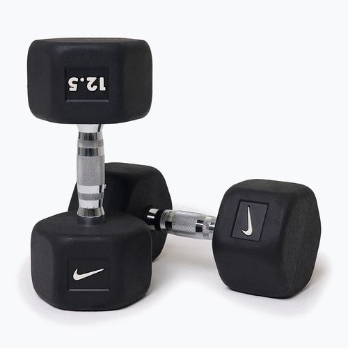 Gantera cauciucată Nike Strength Hex Dumbbell 12,5 kg black/white