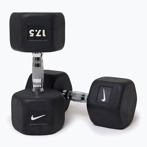 Gantera cauciucată Nike Strength Hex Dumbbell 17,5 kg black/white