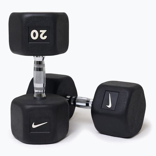 Gantera cauciucată Nike Strength Hex Dumbbell 20 kg black/white
