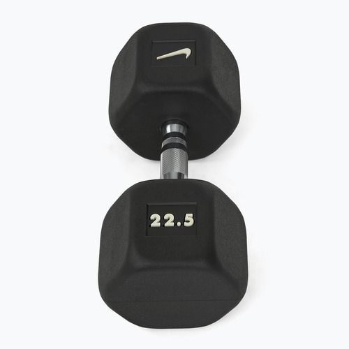 Gantera cauciucată Nike Strength Hex Dumbbell 22,5 kg black/white