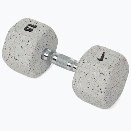 Gantera cauciucată Nike Strength Grind Hex Dumbbell 15 kg wolf grey