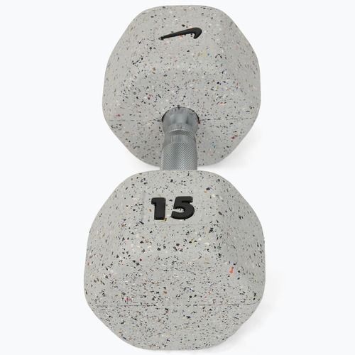 Gantera cauciucată Nike Strength Grind Hex Dumbbell 15 kg wolf grey