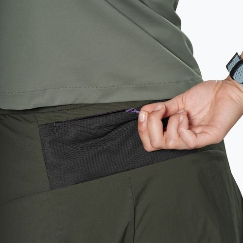 Pantaloni scurți de trekking pentru femei Salewa Pedroc DST 2IN1 dark olive int/0870