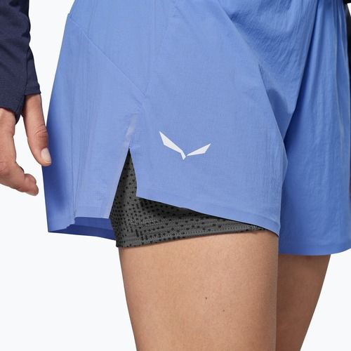 Pantaloni scurți de trekking pentru femei Salewa Pedroc DST 2IN1 morning blue int/0870