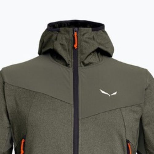 Bluză de trekking pentru bărbați Salewa Agner Hybrid PL/DST FZ Hoody faded green melange/0910