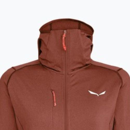 Bluză de trekking pentru femei Salewa Agner Hybrid PL/DST FZ Hoody etruscan red melange