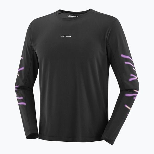 Longsleeve de alergare pentru bărbați Salomon Shakeout Core deep black