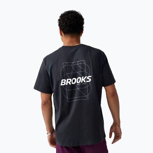 Tricou de alergare pentru bărbați Brooks Graphic black/white/slate grey