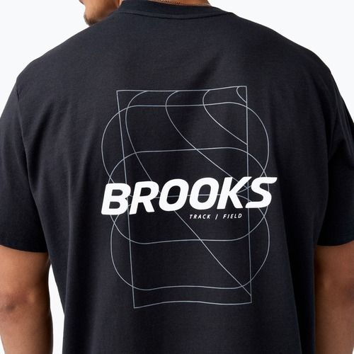Tricou de alergare pentru bărbați Brooks Graphic black/white/slate grey