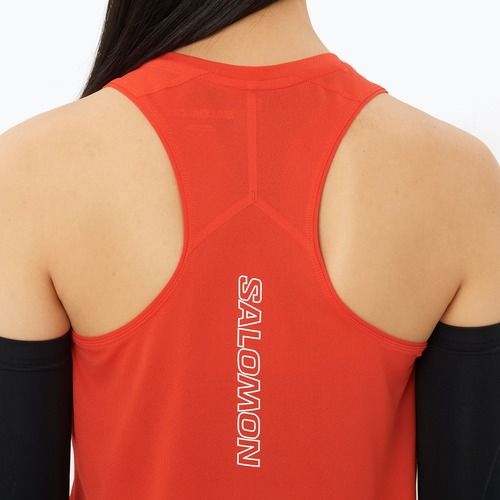 Tricou de alergare pentru femei Salomon Sense Aero Short Tank fiery red