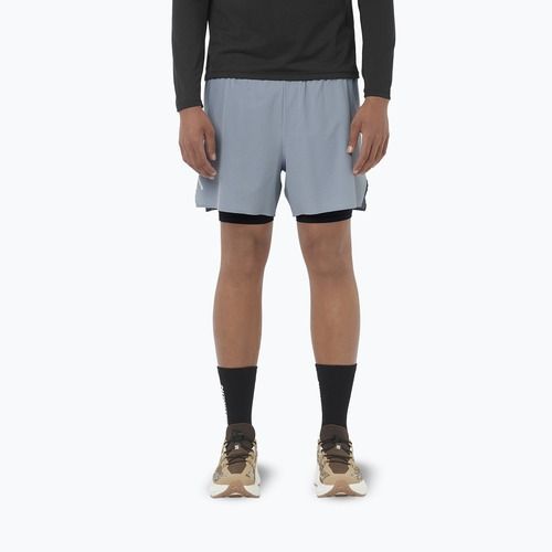 Pantaloni scurți de alergare pentru bărbați Salomon Sense Aero 2IN1 5" trade winds