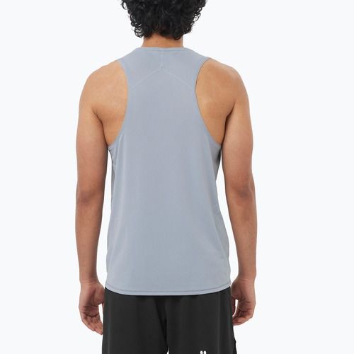 Tricou de alergare pentru bărbați Salomon Sense Aero Singlet GFX trade winds