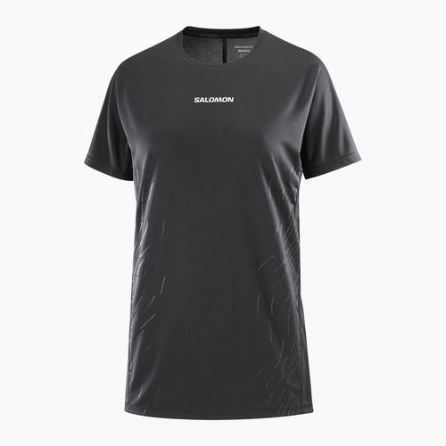 Tricou de alergare pentru femei Salomon Sense Aero SS Tee GFX deep black