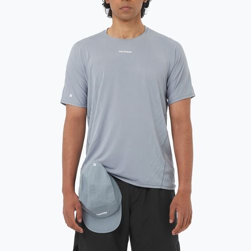 Tricou de alergare pentru bărbați Salomon Sense Aero SS Tee GFX trade winds