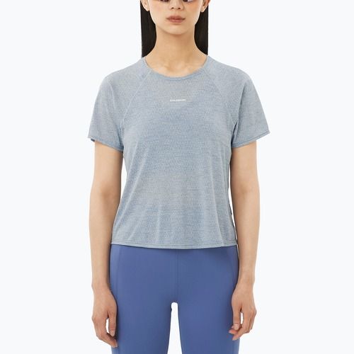 Tricou de alergare pentru femei Salomon Shakeout Air Cropp trade winds