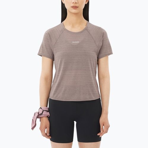 Tricou de alergare pentru femei Salomon Shakeout Air Cropp iron