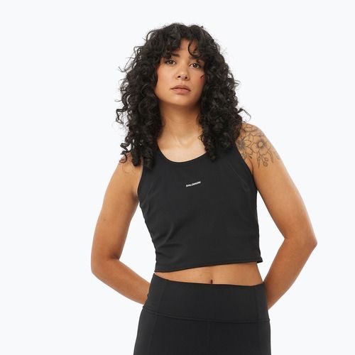 Tricou de alergare pentru femei Salomon SHAKEout Bliss Tanklette deep black