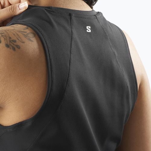 Tricou de alergare pentru femei Salomon SHAKEout Bliss Tanklette deep black
