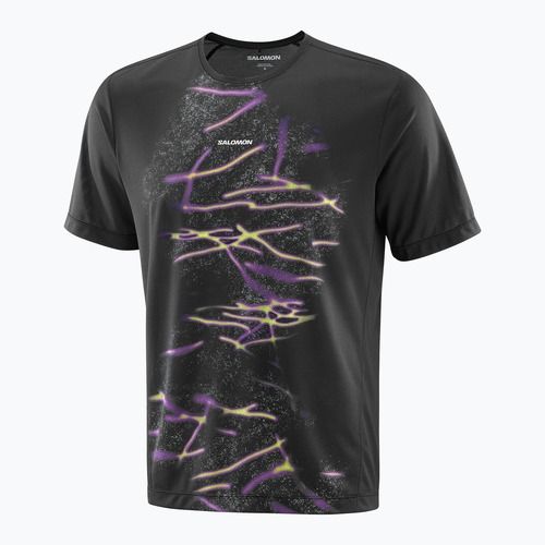 Tricou de alergare pentru bărbați Salomon Shakeout Core GFX deep black