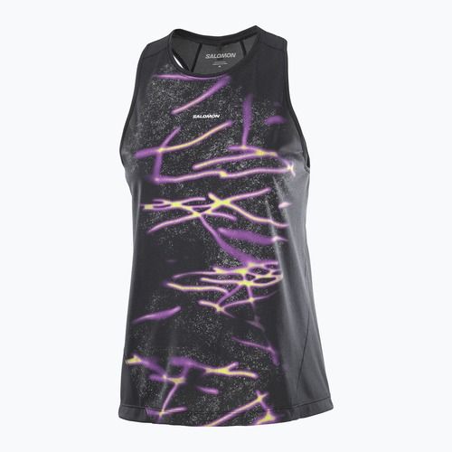 Tricou de alergare pentru femei Salomon Shakeout Core Tank GFX deep black