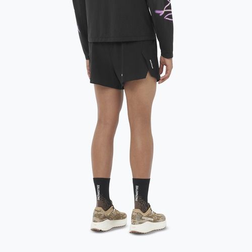 Pantaloni scurți de alergare pentru bărbați Salomon Aero SPLT 3" deep black