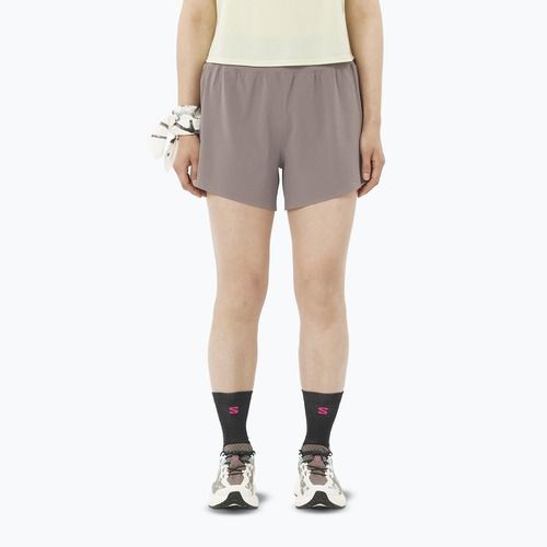 Pantaloni scurți de alergare pentru femei Salomon Sense Aero Stow 4" iron