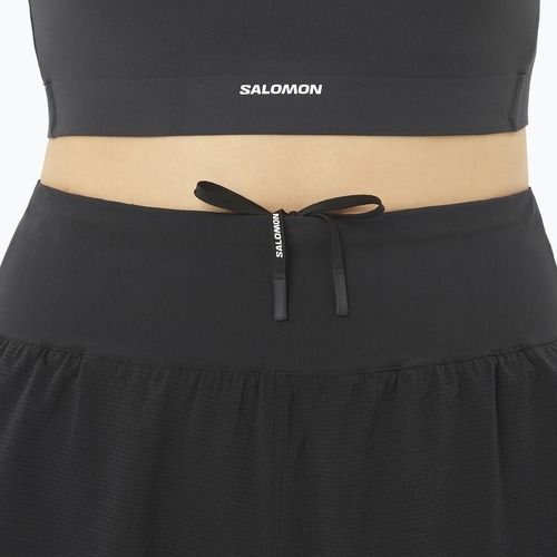 Pantaloni scurți de alergare pentru femei Salomon Sense Aero Stow 4" deep black