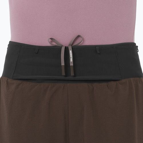 Pantaloni scurți de alergare pentru bărbați Salomon Sense Aero 2IN1 5 "coffee bean"
