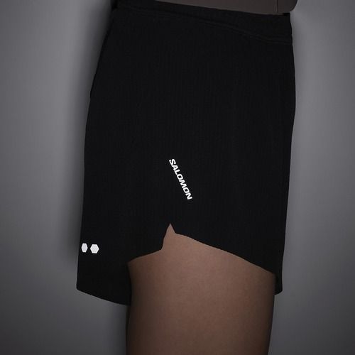 Pantaloni scurți de alergare pentru femei Salomon Sense SPLT 3" deep black
