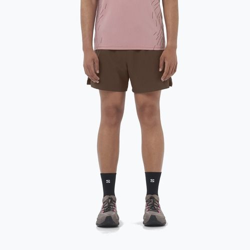Pantaloni scurți de alergare pentru bărbați Salomon SHAKEout Core 5" coffe bean