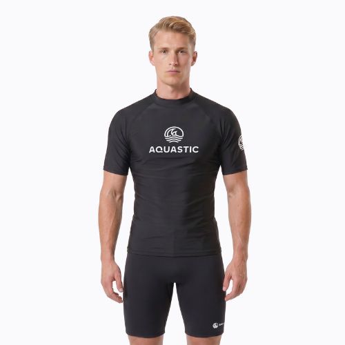Tricou pentru bărbați AQUASTIC Rimos UV 50+ UPF black