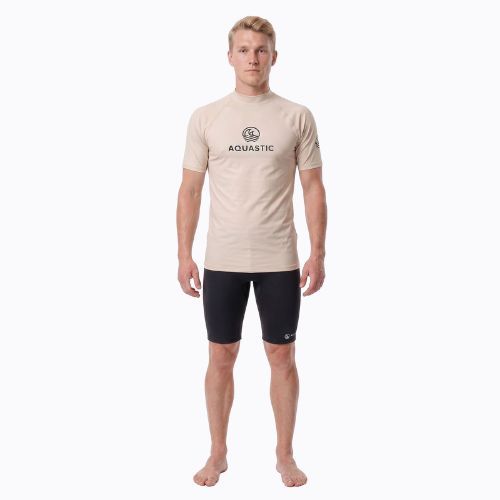 Tricou pentru bărbați AQUASTIC Rimos UV 50+ UPF beige