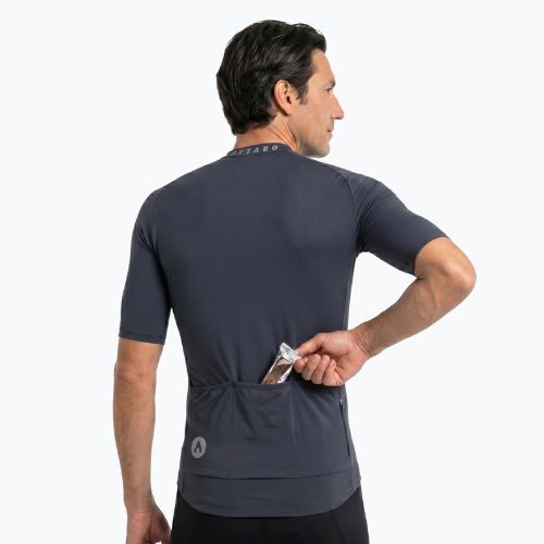 Tricou de ciclism pentru bărbați ATTABO TEVRA cu fermoar scurt negru