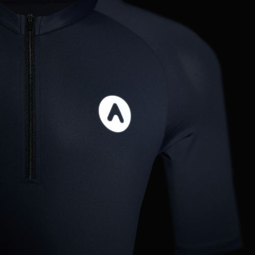 Tricou de ciclism pentru bărbați ATTABO TEVRA cu fermoar scurt negru