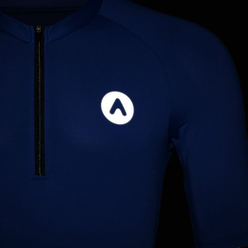 Tricou de ciclism pentru bărbați ATTABO TEVRA cu fermoar scurt, bleumarin