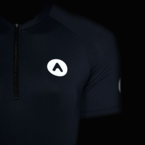 Tricou de ciclism pentru femei ATTABO TEVRA cu fermoar scurt negru