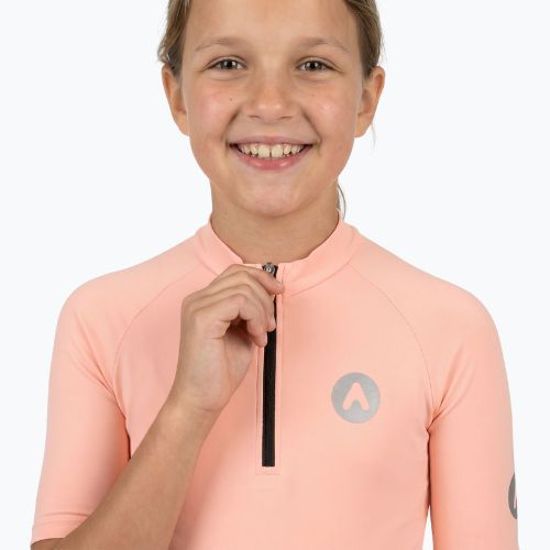 Tricou de ciclism pentru copii ATTABO TEVRA JR cu fermoar scurt roz
