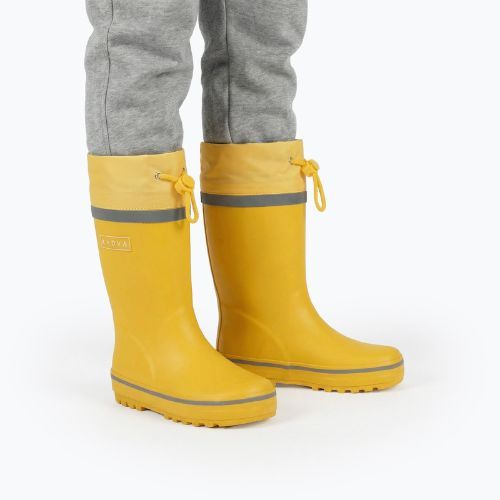 Cizme de cauciuc pentru copii KADVA PuddleProof JR cu elemente reflectorizante galben