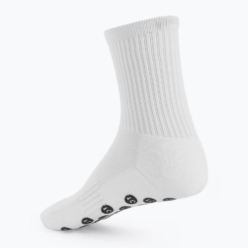 Șosete de fotbal pentru copii OneTeam Precision Grip non-slip 2-pack white