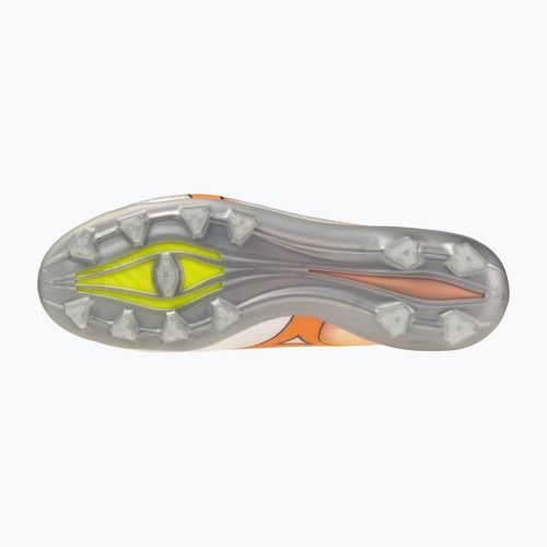 Încălțăminte de fotbal Mizuno Alpha III Japan FG white/lava orange/evening primrose