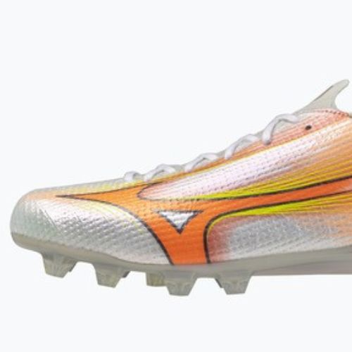 Încălțăminte de fotbal Mizuno Alpha III Japan FG white/lava orange/evening primrose