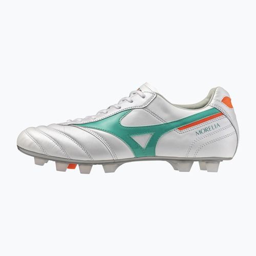 Încălțăminte de fotbal Mizuno Morelia II Japan FG white/arcadia/lava orange