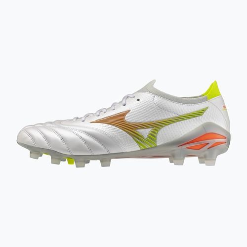 Încălțăminte de fotbal Mizuno Morelia Neo V β Japan FG white/lava orange/evening primrose