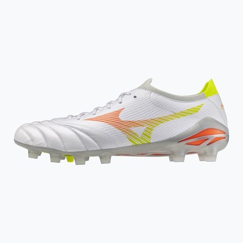 Încălțăminte de fotbal Mizuno Morelia Neo V β Pro FG white/lava orange/evening primrose