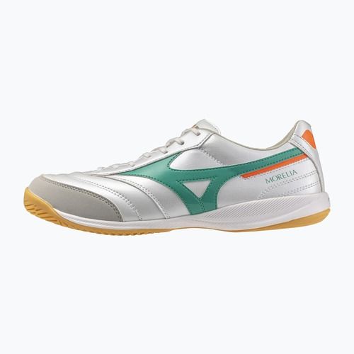 Încălțăminte de fotbal Mizuno Morelia Sala Pro IN white/arcadia/lava orange