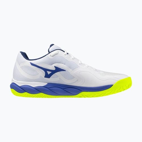 Încălțăminte de tenis pentru bărbați Mizuno Wave Enforce Court CC white/dazzling blue/lightning
